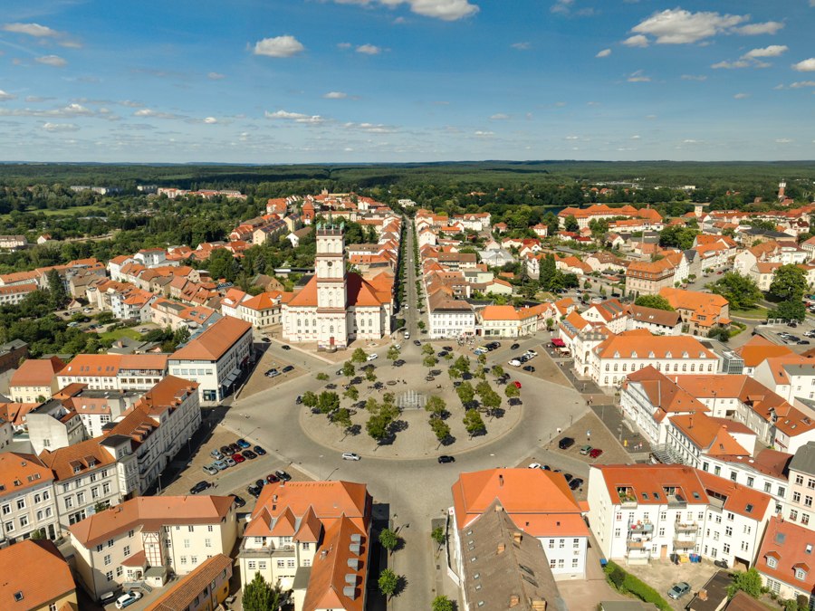 Uitzicht op het barokke stadscentrum, © Stadt Neustrelitz/Sebastian Haerter