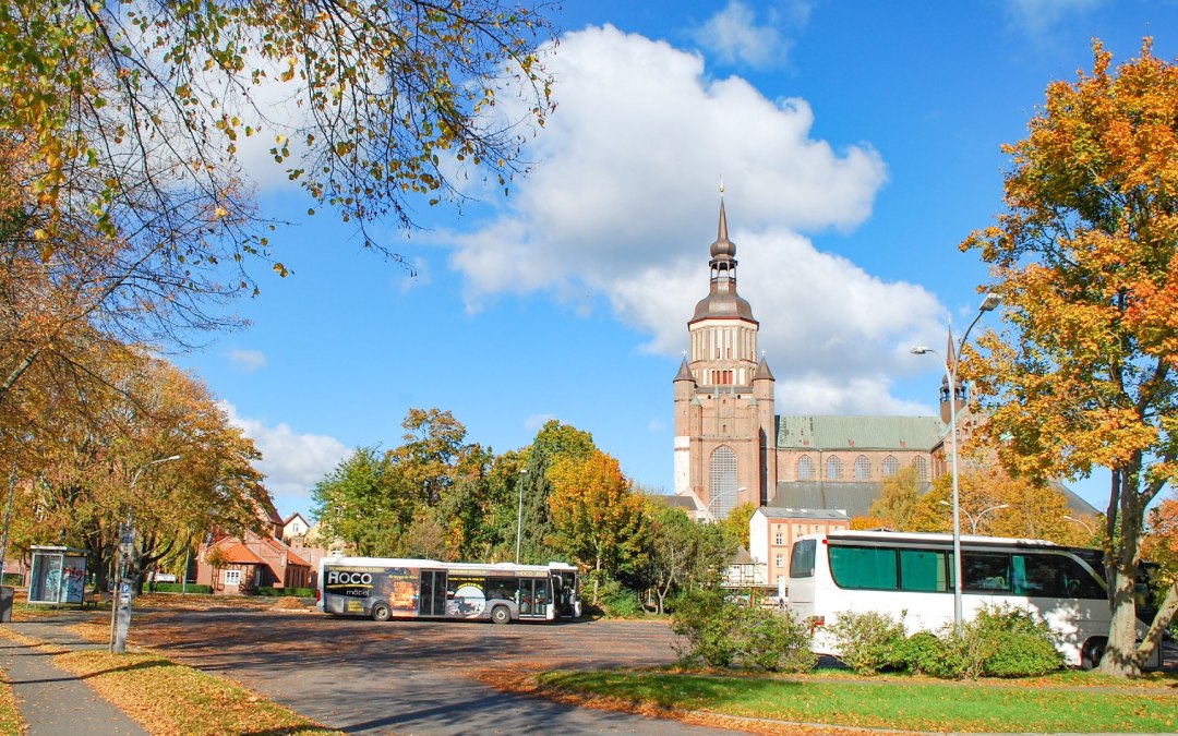 Bus parking lot Weidendamm, © Tourismuszentrale Stralund