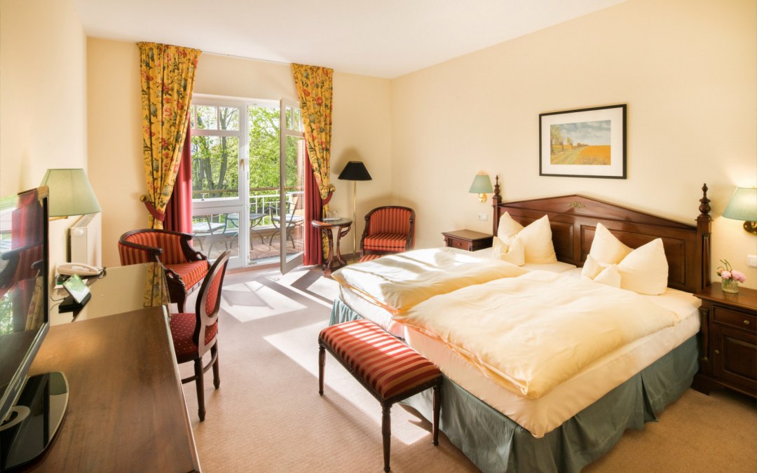 Uitzicht in een van de kamers van Hotel Kurhaus am Inselsee, © Florian Busch