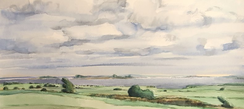 Boddenlandschaft
Fischland 1990 Aquarell // &copy; J&uuml;rgen Schneider