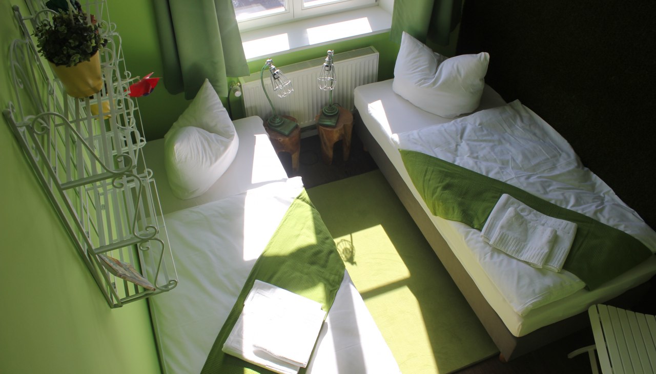 Pokój "Manne" z motywem ogródka działkowego, © Andreas Fack (Copyright Postel Usedom GmbH) Pokój "Manne" z motywem ogródka działkowego, © Andreas Fack (Copyright Postel Usedom GmbH)