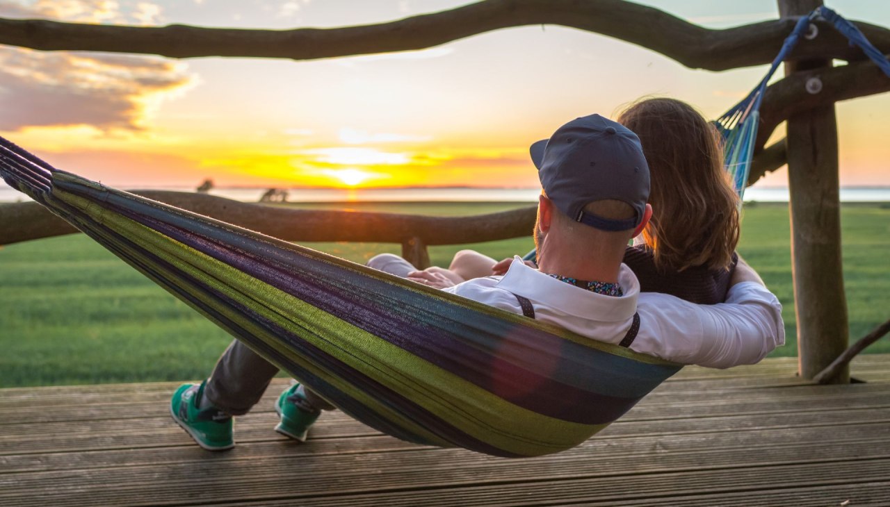 Uitzicht en chillen in de boomhut op Ummanz, © ummaii.de Uitzicht en chillen in de boomhut op Ummanz, © ummaii.de
