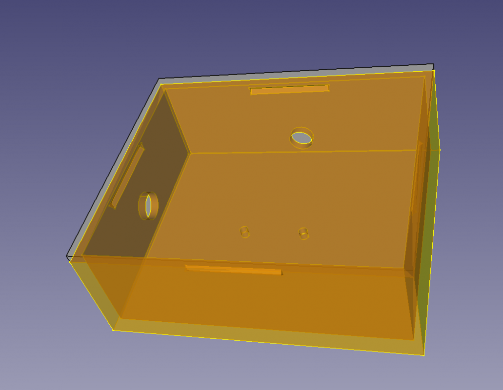 3D view of a box in FreeCAD // &copy; Hacklabor.de
