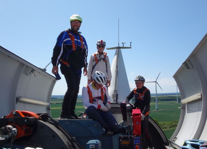 op een windturbine // © adfc-Schwerin op een windturbine // © adfc-Schwerin