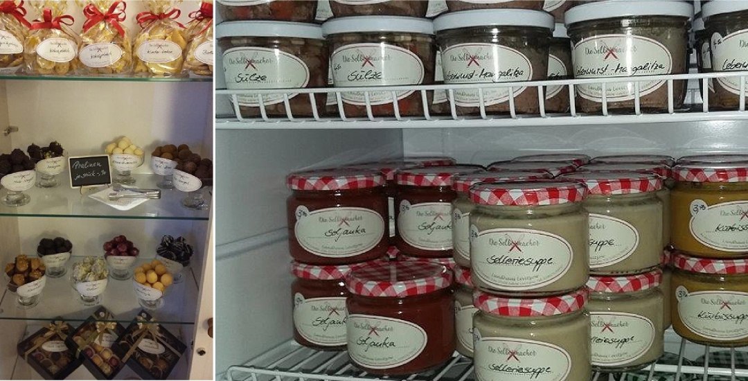 Wat lekker is in het restaurant kun je ook kopen in de boerderijwinkel om mee naar huis te nemen., © Landhaus Levitzow Wat lekker is in het restaurant kun je ook kopen in de boerderijwinkel om mee naar huis te nemen., © Landhaus Levitzow