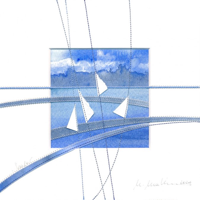 Stitched watercolor by Ute Matthiesen, © Ute Matthiesen