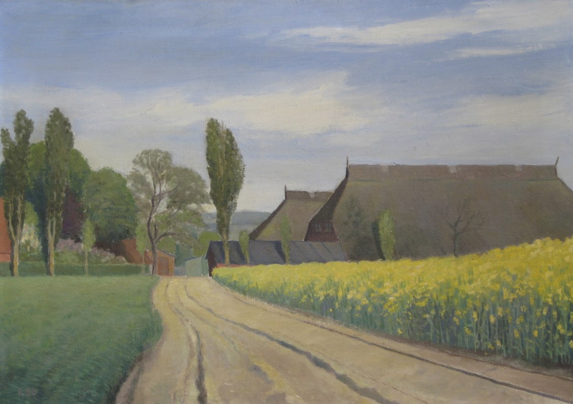 Karl Christian Klasen: Rape field with farmhouses. // © Karl Christian Klasen Gesellschaft e.V. Karl Christian Klasen: Rape field with farmhouses. // © Karl Christian Klasen Gesellschaft e.V.