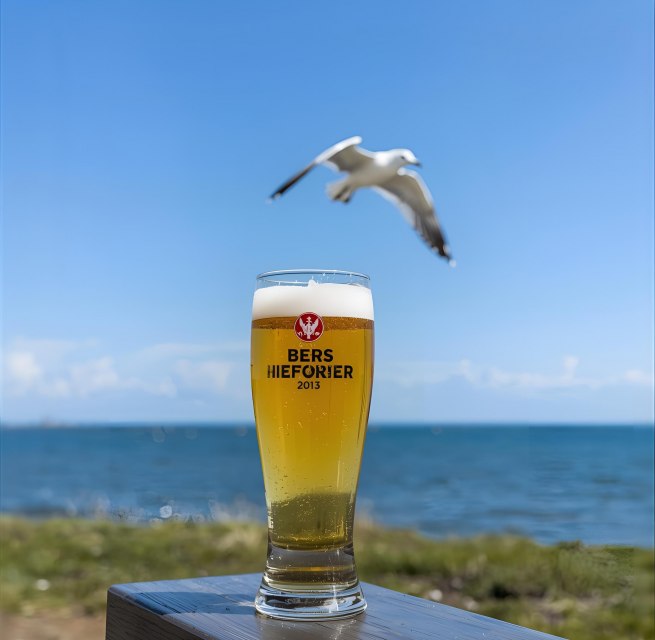 Morning pint on the Strelasund // © mmf Parow - mit KI erstellt Morning pint on the Strelasund // © mmf Parow - mit KI erstellt