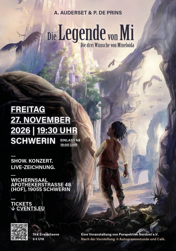 Invitation. To make a reservation, email https://www.cvents.eu/de/die-legende-von-mi-ein-konzert-show-abend-der-besonderen-art-schwerin-27112026/ // © Atelier Auderset Invitation. To make a reservation, email https://www.cvents.eu/de/die-legende-von-mi-ein-konzert-show-abend-der-besonderen-art-schwerin-27112026/ // © Atelier Auderset
