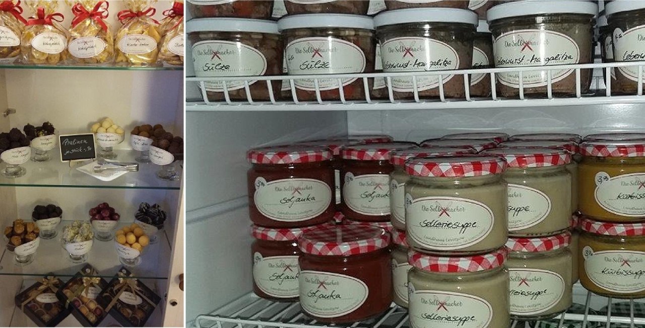 Wat lekker is in het restaurant kun je ook kopen in de boerderijwinkel om mee naar huis te nemen. // &copy; Landhaus Levitzow