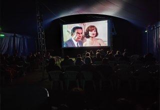Cinema tent inside // &copy; Buchholz