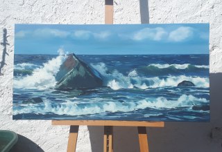 En hier is een olieverfschilderij met een motief van het eiland. // &copy; Anja Gehrke