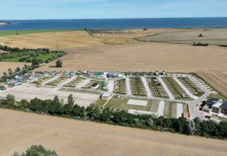 The Prima Camping Resort Boddenblick from the air on the Bodden, © Prima Camping Resort Boddenblick The Prima Camping Resort Boddenblick from the air on the Bodden, © Prima Camping Resort Boddenblick