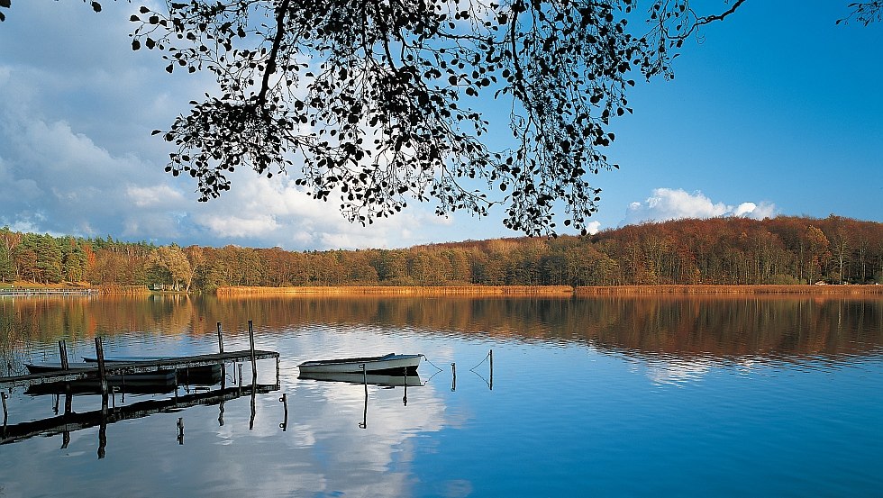 Schilderachtig weerspiegelt zich het landschap in de Neuklostersee, © TMV/Grundner