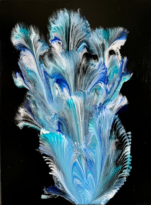 Acryl giettechniek; canvas / spieraam; formaat 30x40cm, © MV-Kunst Galerie, Wolfgang Hube