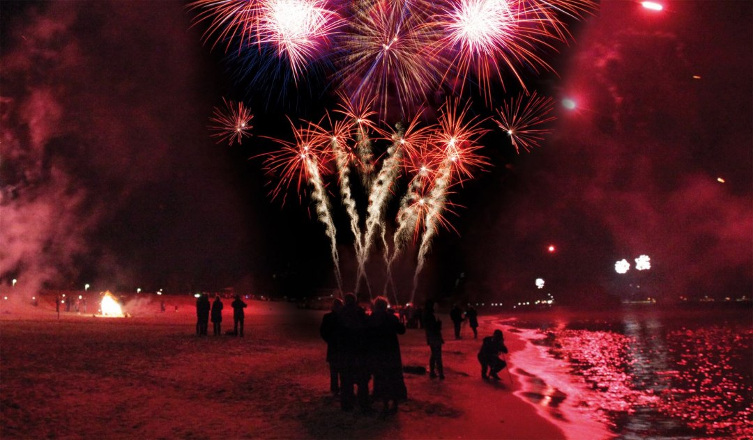 Fajerwerki na głównej plaży