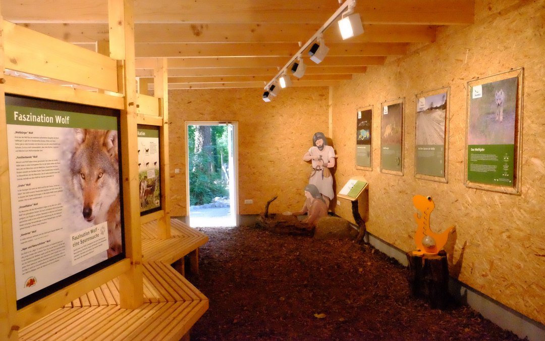 Het informatiecentrum heeft alles wat je moet weten over "terugkerende" en "nieuwe bewoners" met de nadruk op wolven., © Tierpark Wolgast