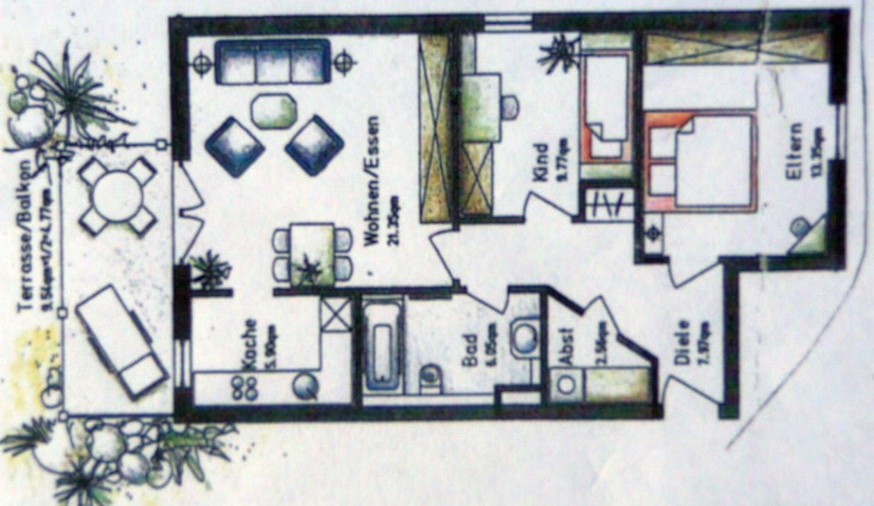 Plattegrond vakantiewoning Schomecker, © Ferienwohnung Schomecker