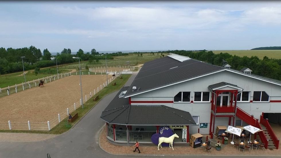 Aerial view of the riding camp // © Pension Reitcamp Börgerende Aerial view of the riding camp // © Pension Reitcamp Börgerende