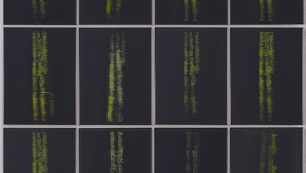 SMS communication, screen print on handmade paper, &copy; Heinke Both