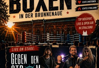 Exciting boxing matches and live rock music by the band "Gegen den Strom" at an open-air event in Stralsund's Brunnenaue // © Phoenix SV Stralsund Exciting boxing matches and live rock music by the band "Gegen den Strom" at an open-air event in Stralsund's Brunnenaue // © Phoenix SV Stralsund