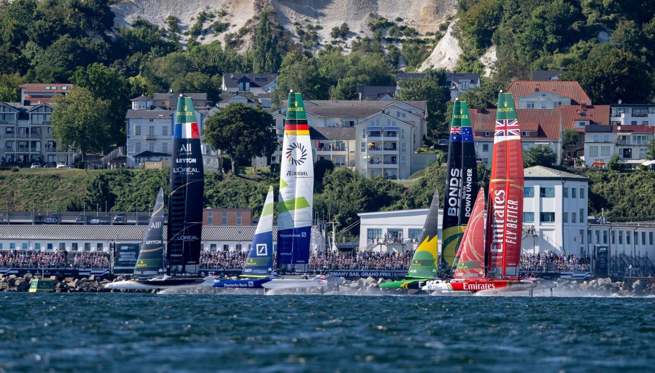 2025 Sail GP F50 catamarans in action off the coast of Sassnitz, &copy; Sail GP