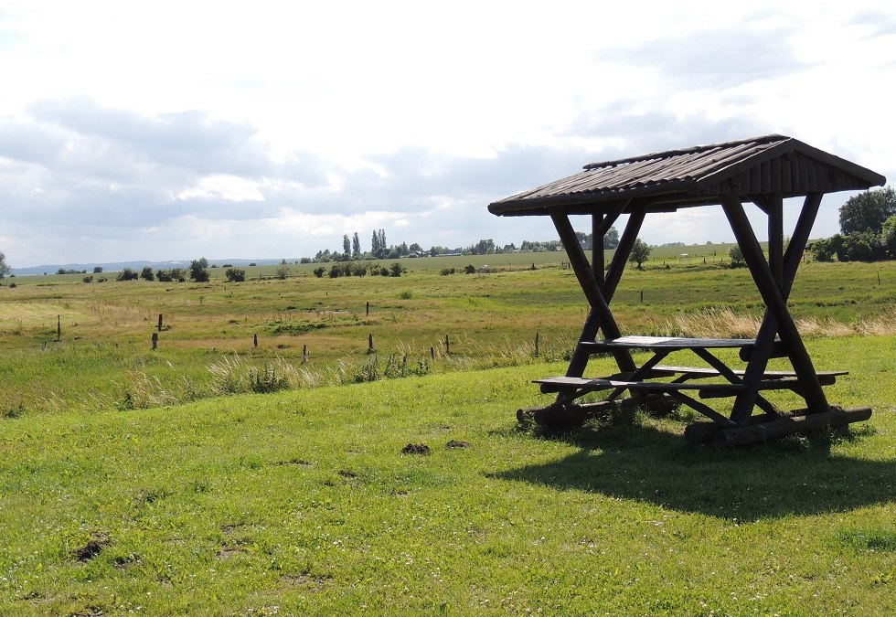 Uitzicht op rustplaats met kwelders op de achtergrond, © Kurverwaltung Insel Poel