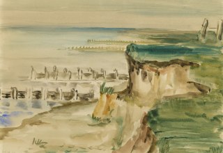 Hedwig Holtz-Sommer_Steilküste, 1943_Aquarell_Privatbesitz_ Nachlassgemeinschaft der Künstlerin // © Foto: Thomas Haentzschel Hedwig Holtz-Sommer_Steilküste, 1943_Aquarell_Privatbesitz_ Nachlassgemeinschaft der Künstlerin // © Foto: Thomas Haentzschel