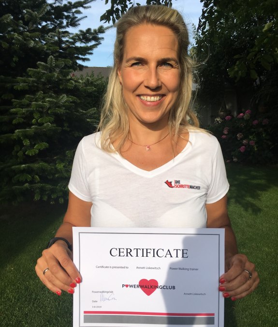 The step maker power walking certificate, &copy; Annett Liskewitsch