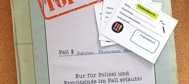 Ermittlungsmappe für die detektivische Arbeit am Fall "Schatzsuche" // © JSB e. V. Ermittlungsmappe für die detektivische Arbeit am Fall "Schatzsuche" // © JSB e. V.