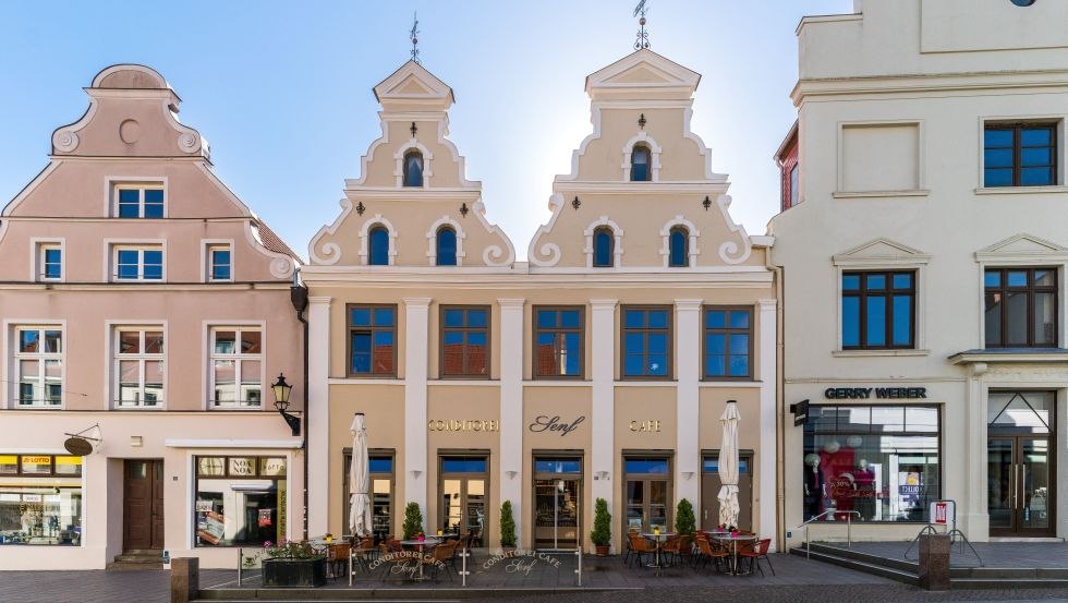 Gevelhuizen in de Krämerstraße // © TZ Wismar, Alexander Rudolph Gevelhuizen in de Krämerstraße // © TZ Wismar, Alexander Rudolph