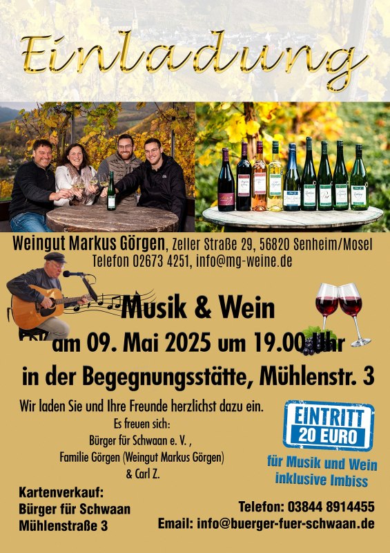 Poster music and wine 09052026 12 cm 300, &copy; B&uuml;rger f&uuml;r Schwaan e.V.