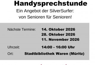 Kostenlos und ohne Anmeldung // © Stadtbibliothek Waren (Müritz) Kostenlos und ohne Anmeldung // © Stadtbibliothek Waren (Müritz)