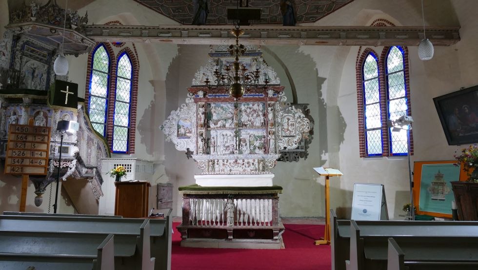 Dorpskerk van Dorf Mecklenburg van de binnenkant // © Tourismusverein Schweriner Seenland, Brigitte Bullerjahn Dorpskerk van Dorf Mecklenburg van de binnenkant // © Tourismusverein Schweriner Seenland, Brigitte Bullerjahn