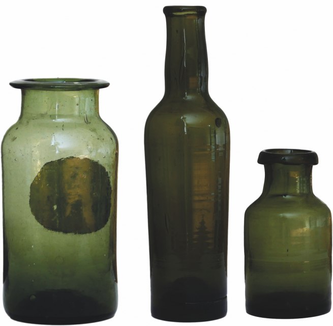 Old postcard of the Karow glassworks, &copy; Naturmuseum Goldberg