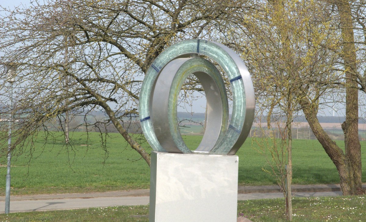 "Transparency" - Fusing glass on stainless steel, © W. Kothe