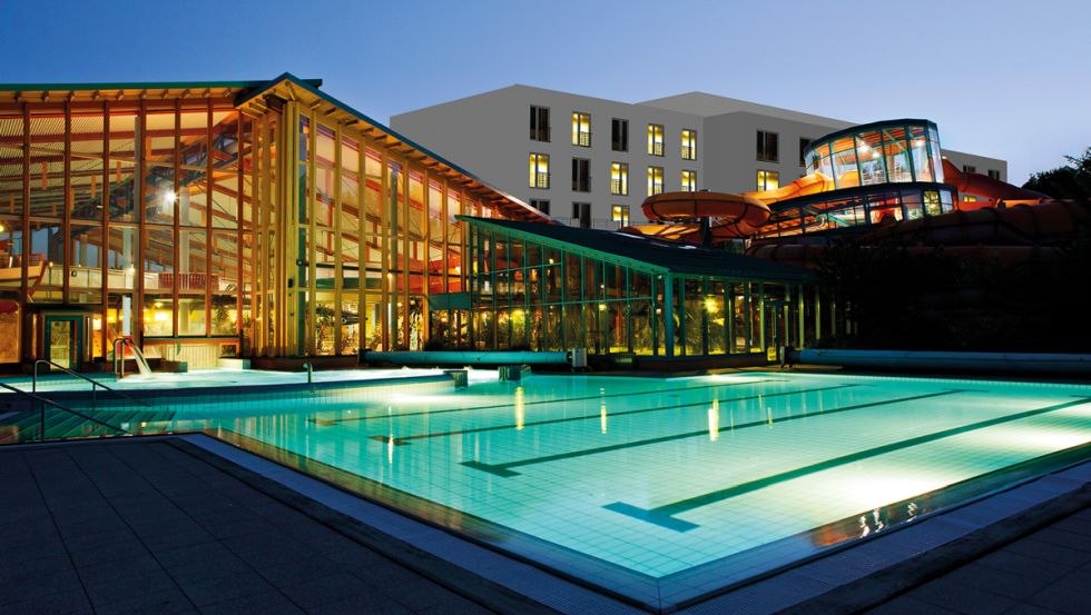 Buitenaanzicht van het WONNEMAR Resort-Hotel Wismar, © Wonnemar Resort-Hotel Wismar