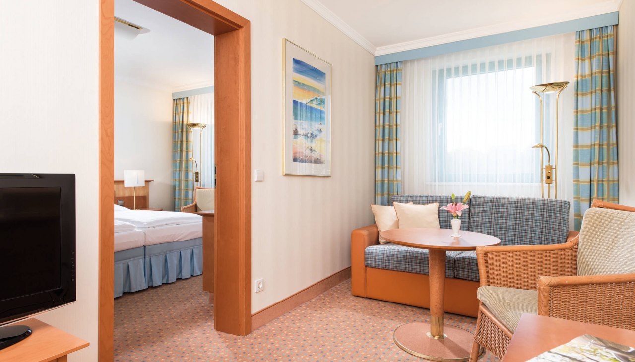 Wgląd do apartamentu typu junior suite w hotelu Bernstein Prerow, © VELA Prerow GmbH Wgląd do apartamentu typu junior suite w hotelu Bernstein Prerow, © VELA Prerow GmbH