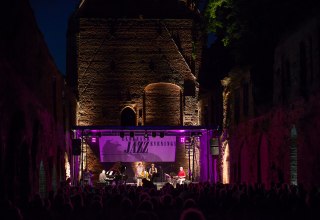 Die Gruppe Eberhard / Gumpert / Roder / Griener bei den Eldenaer-Jazz-Evenings 2015 // &copy; Amt f&uuml;r Bildung, Kultur & Sport Greifswald / (c) Philipp Schroeder (Lensescape.org)