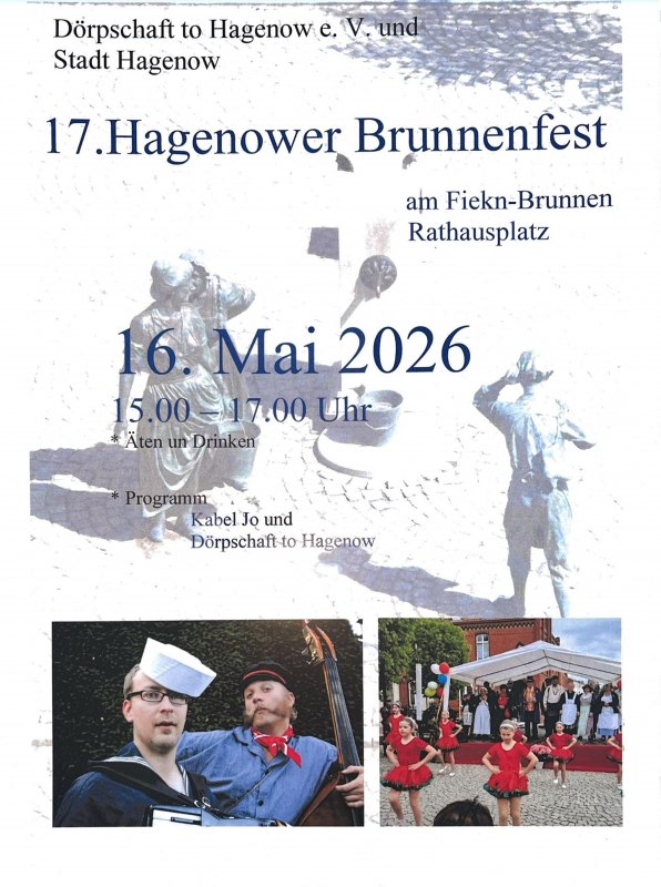 Plakat 17. Brunnenfest in Hagenow // &copy; D&ouml;rpschaft to Hagenow e.V.