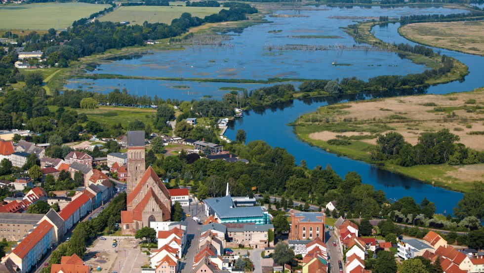 The Peene flows into the Peenestrom or the Stettiner Haff at Anklam // © MV-T/Grundner The Peene flows into the Peenestrom or the Stettiner Haff at Anklam // © MV-T/Grundner