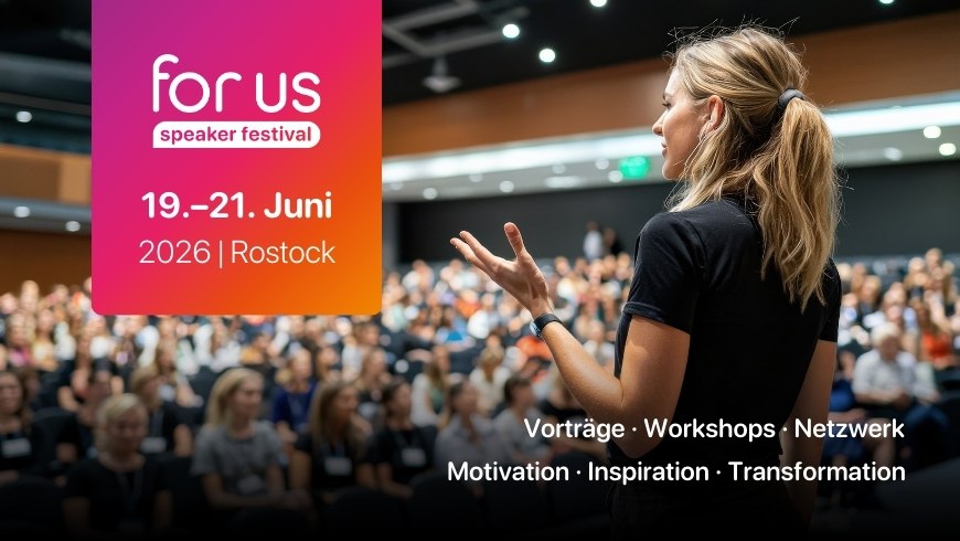 Aankondiging visueel voor het for us Speaker Festival. // &copy; for us Speaker Festival