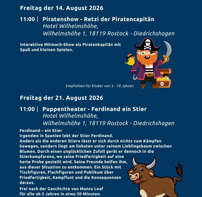 Kinderprogramm Sommer 2026 Wilhelmsh&ouml;he // &copy; tzrw