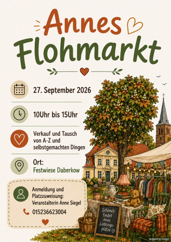 Flyer for the upcoming flea market // © designed by chatgpt Flyer for the upcoming flea market // © designed by chatgpt