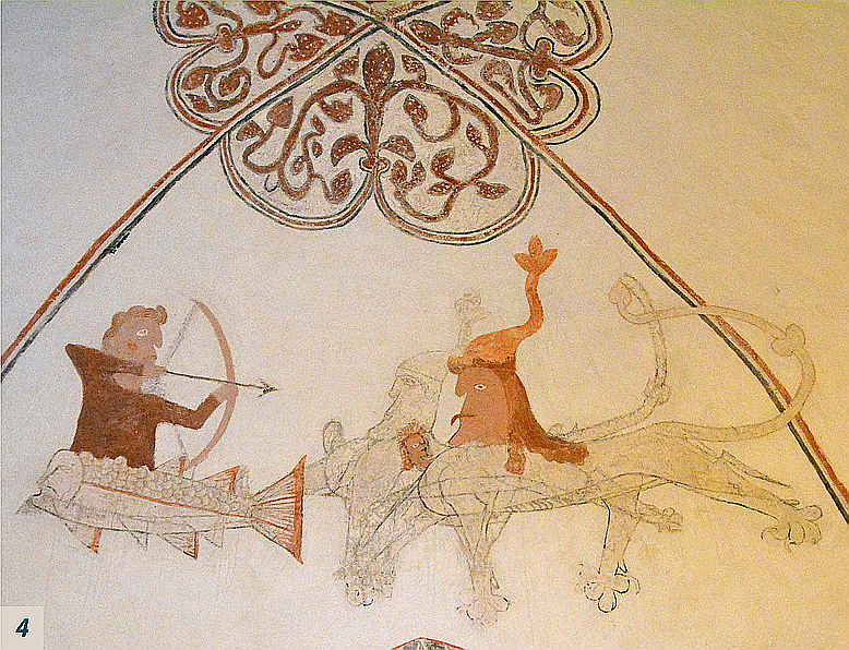 Gro&szlig; Gievitz kerk, muurschildering, 13e eeuw. // &copy; F&ouml;rderverein
