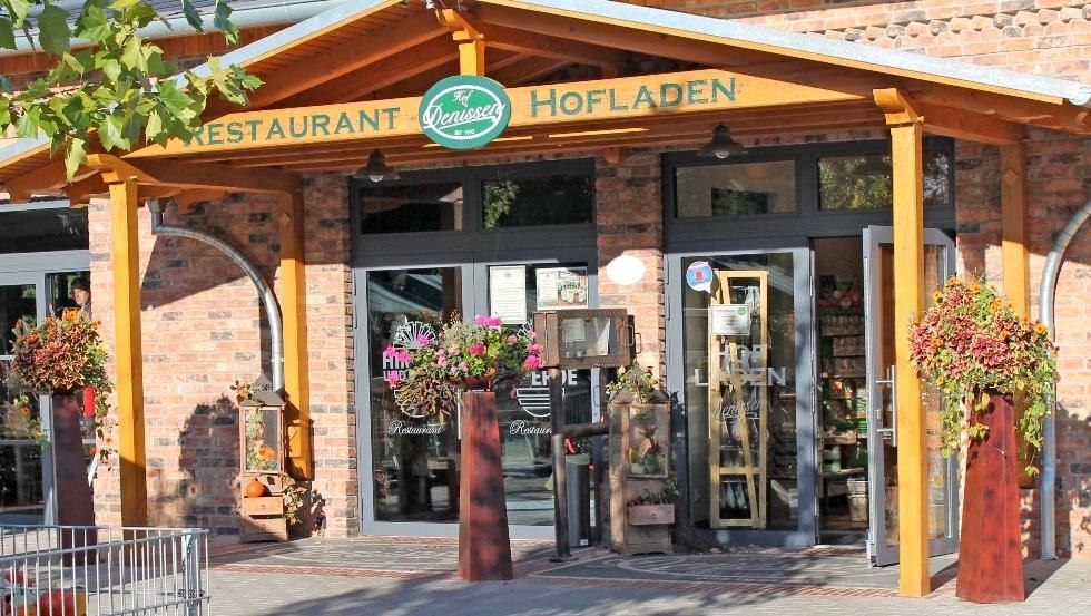 Onze ingang naar het restaurant en de boerderijwinkel, © Denissen Landwirtschafts GmbH & Co. KG