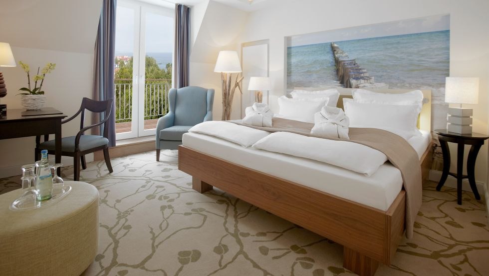 Kamervoorbeeld tweepersoonskamer deluxe, © Upstalsboom Hotelresidenz & SPA Kühlungsborn