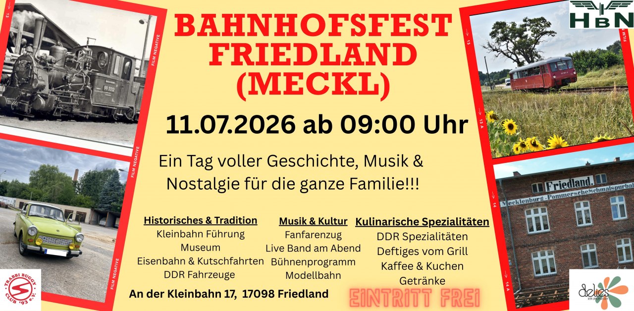 Flyer stationsfestival Friedland // &copy; Hafenbahn Neustrelitz e.V.