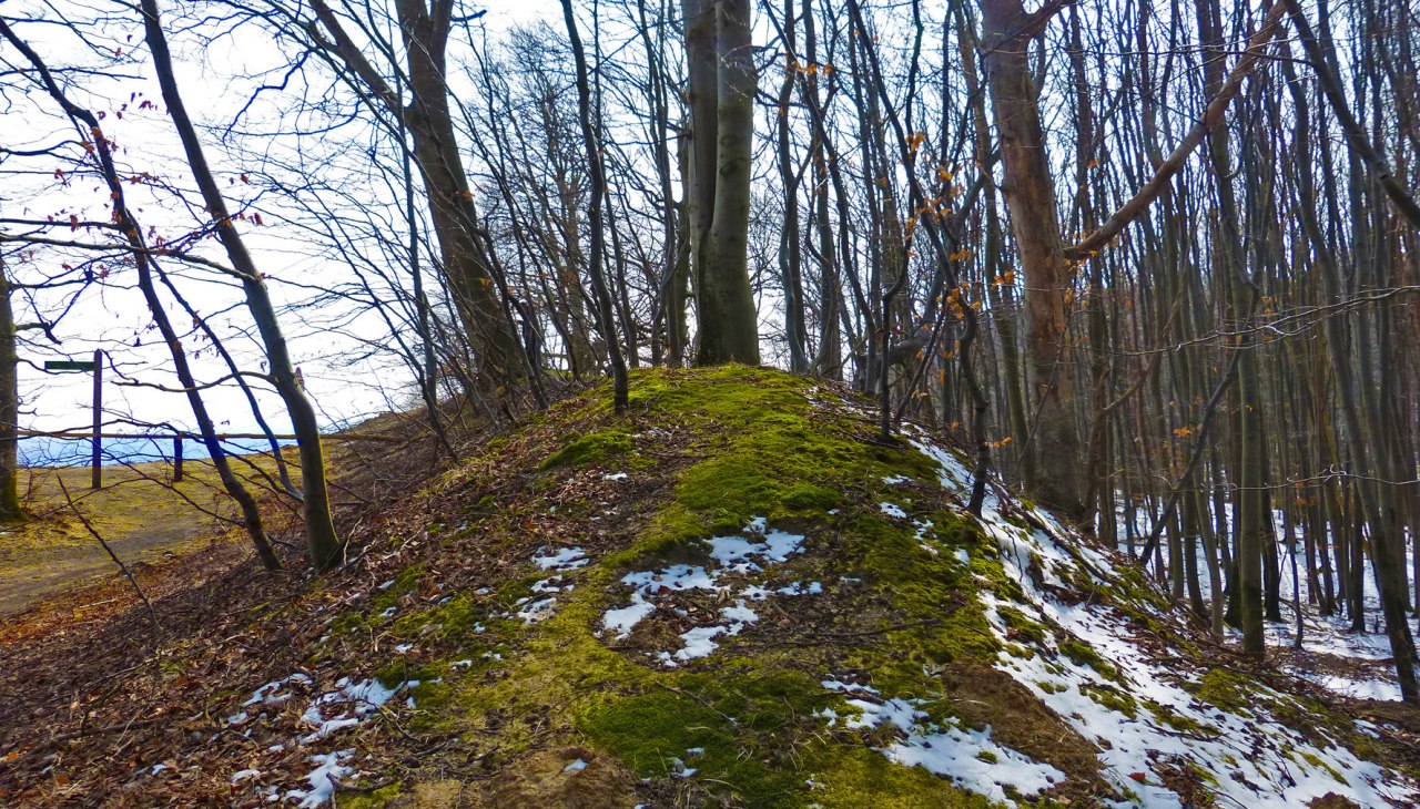 Prawdopodobnie najstarszy wał zamkowy na Rugii zimą, &copy; Arch&auml;o Tour R&uuml;gen