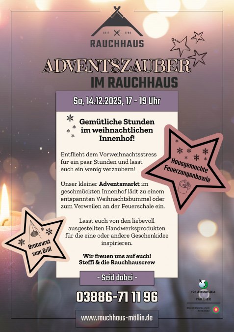 Advent magic in the smokehouse, © Rauchhaus Möllin Advent magic in the smokehouse, © Rauchhaus Möllin